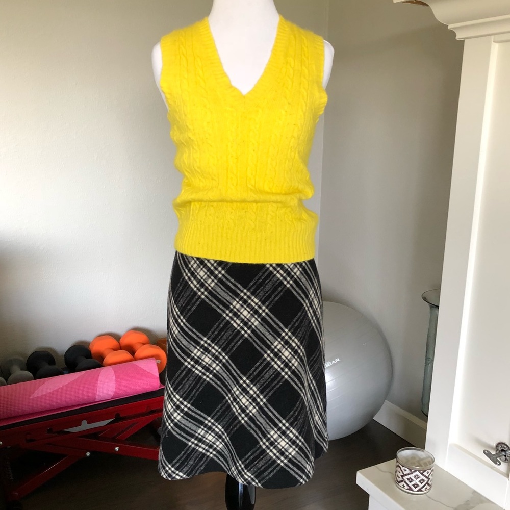Style & Co Wool Plaid A Line Skirt